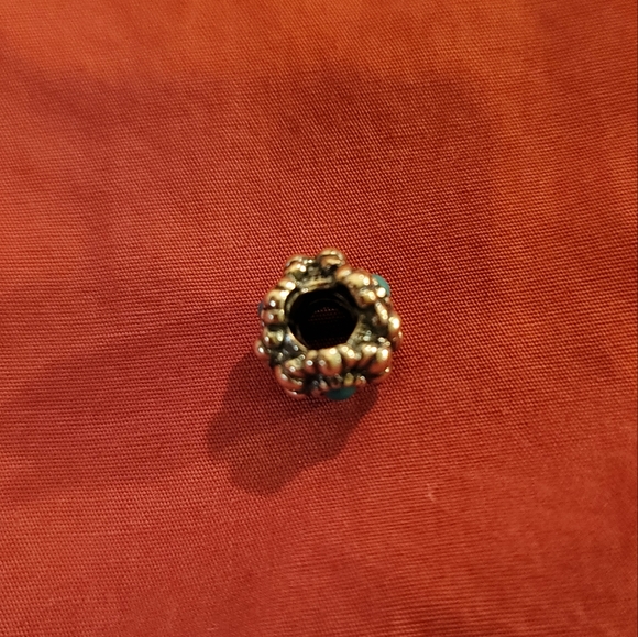🌺Authentic Pandora turquoise birthday bloom flower retired bead charm - Picture 6 of 6